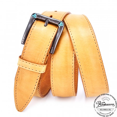 Кожаный ремень "Ирис" (охра)